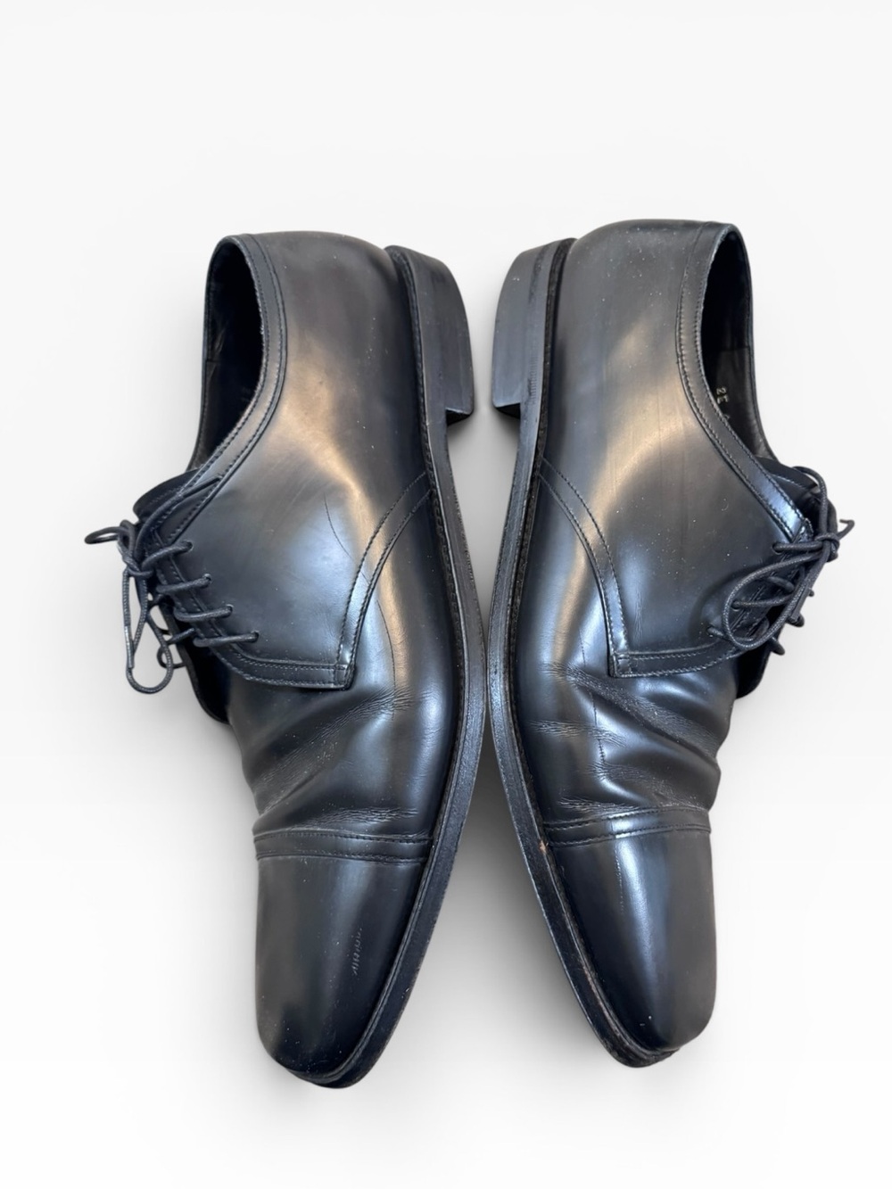 Prada Black Leather Derby Lace-Up Dress Shoes - Picture 5 of 8